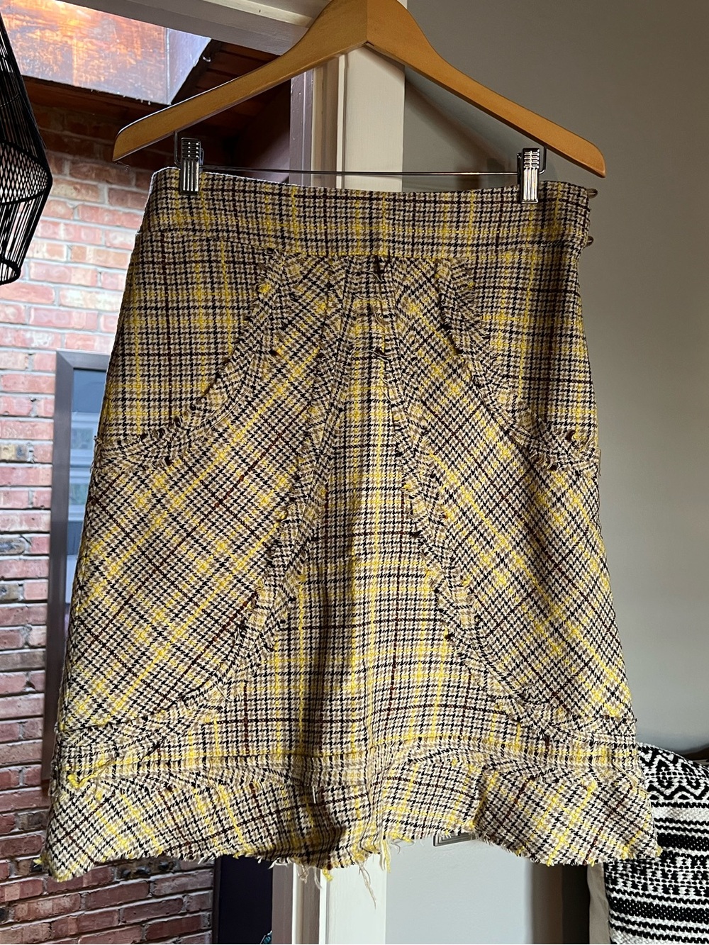 ANTHROPOLOGIE Elevenses Vintage Plaid Wool Blend Skirt. US 10. Worn Once.